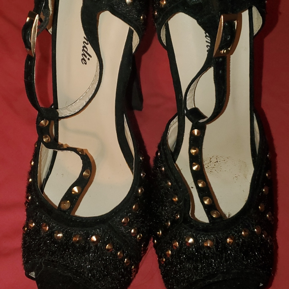 Black Heels w/ Gold Studs